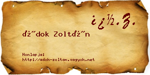 Ádok Zoltán névjegykártya