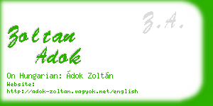 zoltan adok business card